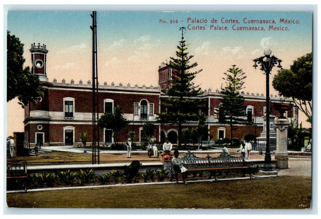 c1910 Chair Monument Cortes Palace Cuernavaca Mexico Unposted Antique Postcard