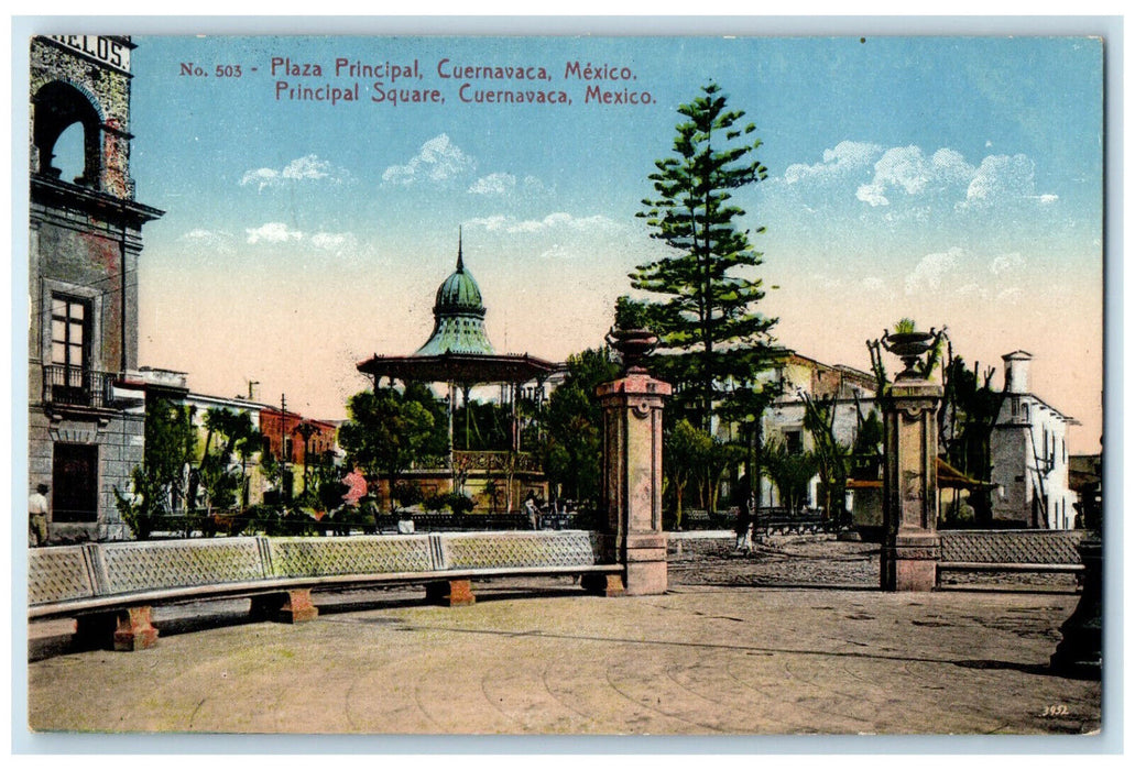 c1910 Bandstand Principal Square Cuernavaca Mexico Unposted Antique Postcard