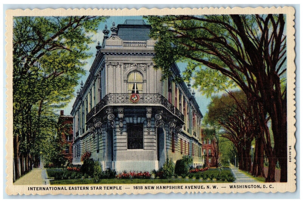 c1940 Exterior International Eastern Star Temple Building Washington DC Postcard
