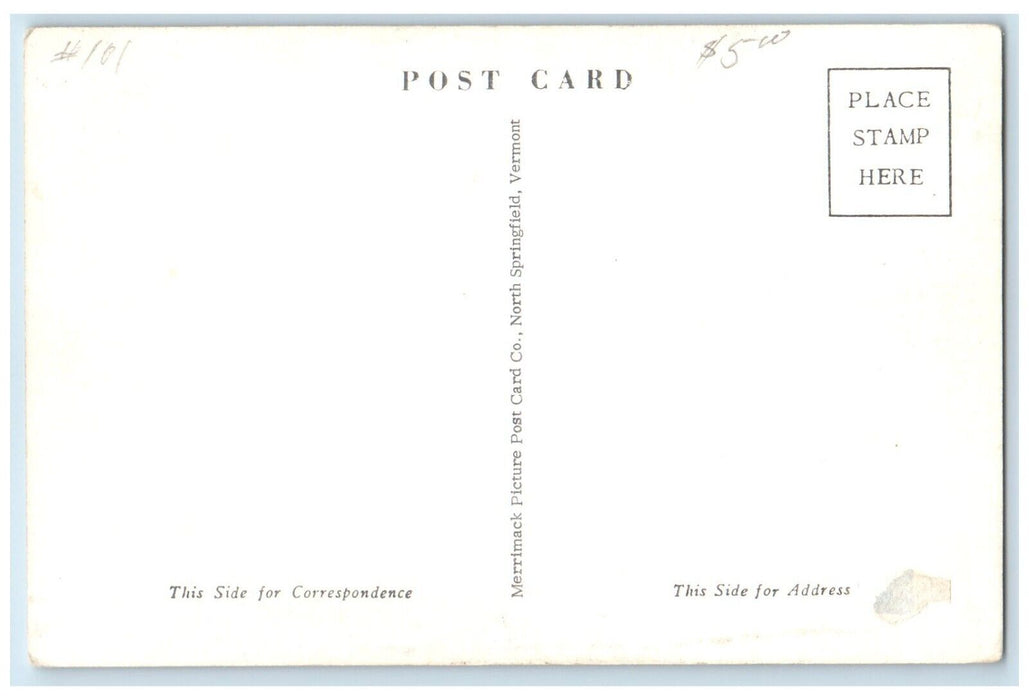 c1940 Scene Facing Foxboro Common Cannon Exterior Foxboro Massachusetts Postcard