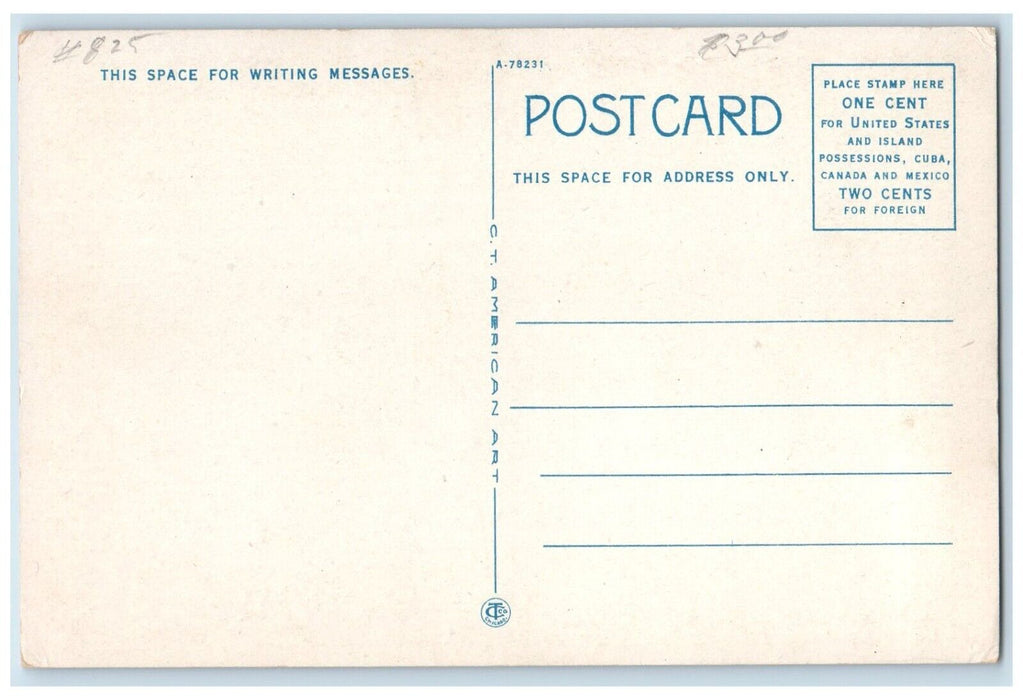 c1920 Swimming Pool Greenwood Memorial Bath House Gardner Massachusetts Postcard