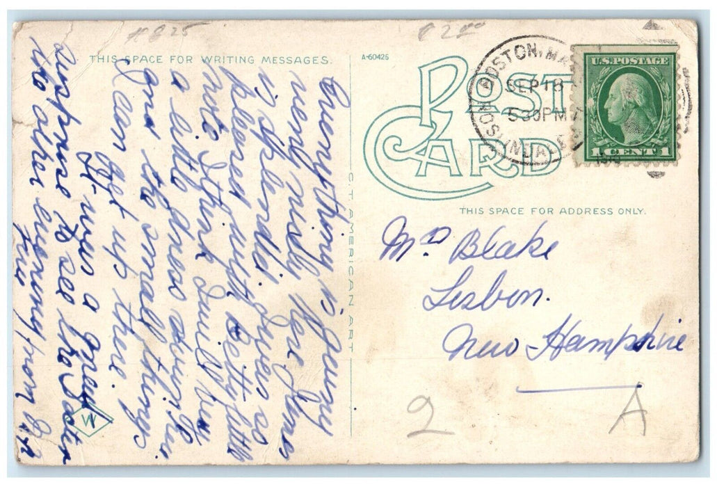 1916 Gurnet Lights Exterior Building Lighthouse Plymouth Massachusetts Postcard