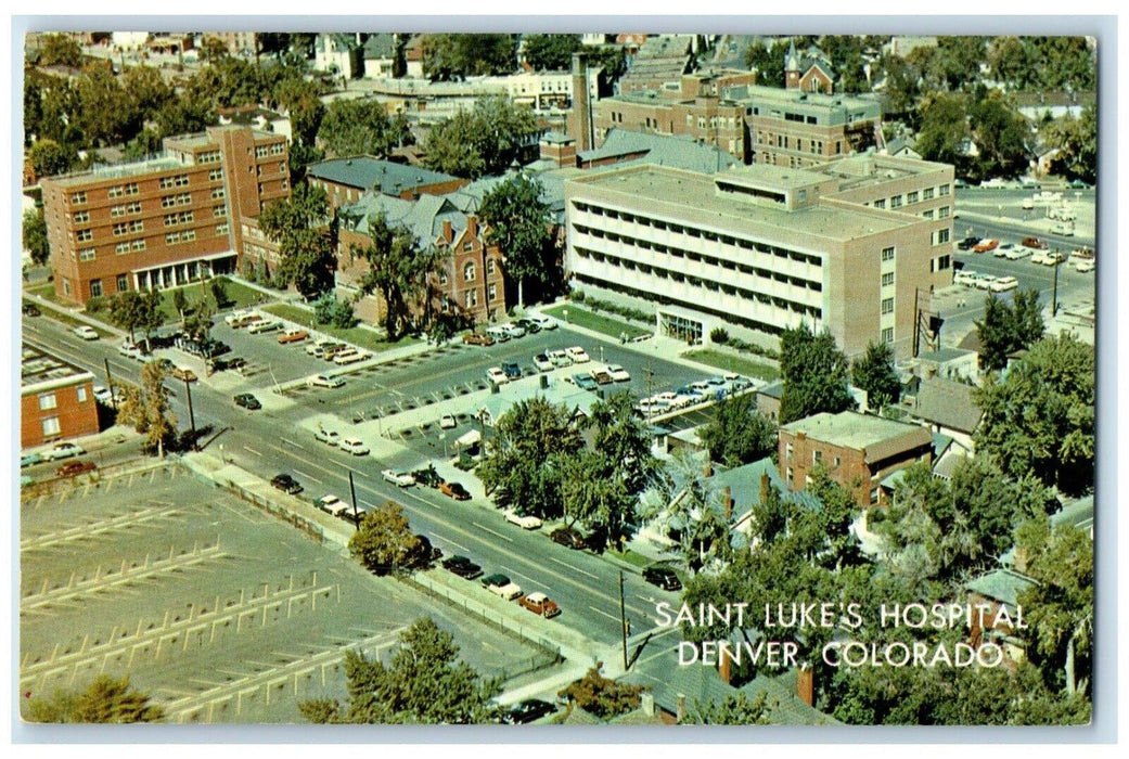 1960 Aerial View Saint Luke's Hospital Building Denver Colorado Antique Postcard
