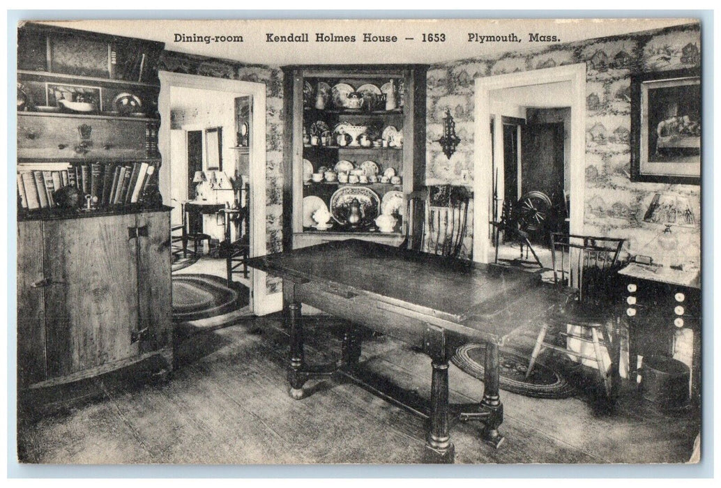 c1910 Kendall Holmes House Interior William Plymouth Massachusetts MA Postcard