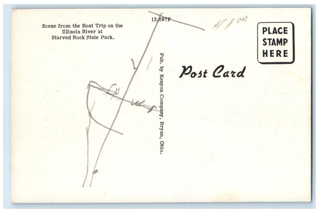 c1940 Bridge Horseshoe Canyon Starved Rock State Park Illinois Unposted Postcard