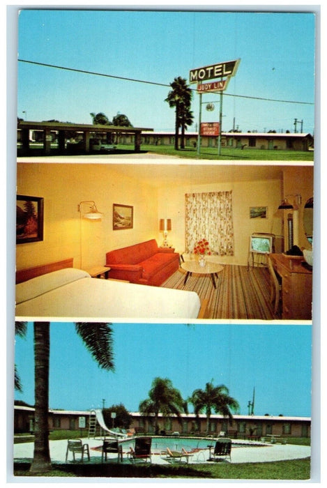 c1960 Judy-Lin Motel Exterior Interior Hotel Harlingen Texas Multiview Postcard