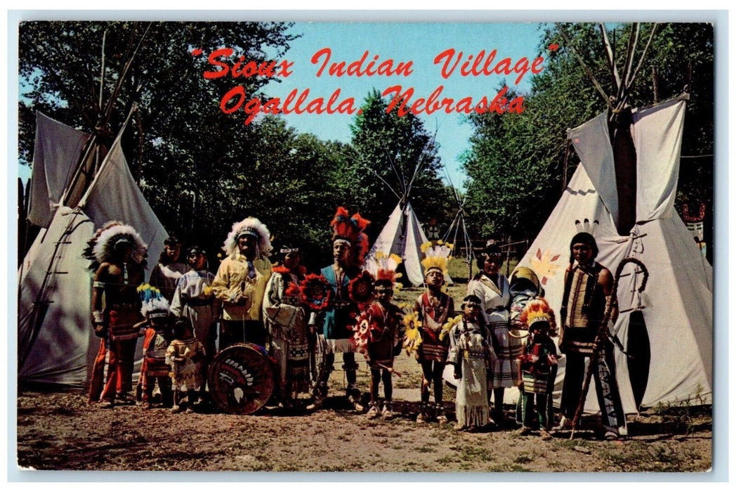 c1960 Chief Whitecalf Sioux Indian Village Ogallala Nebraska NE Vintage Postcard