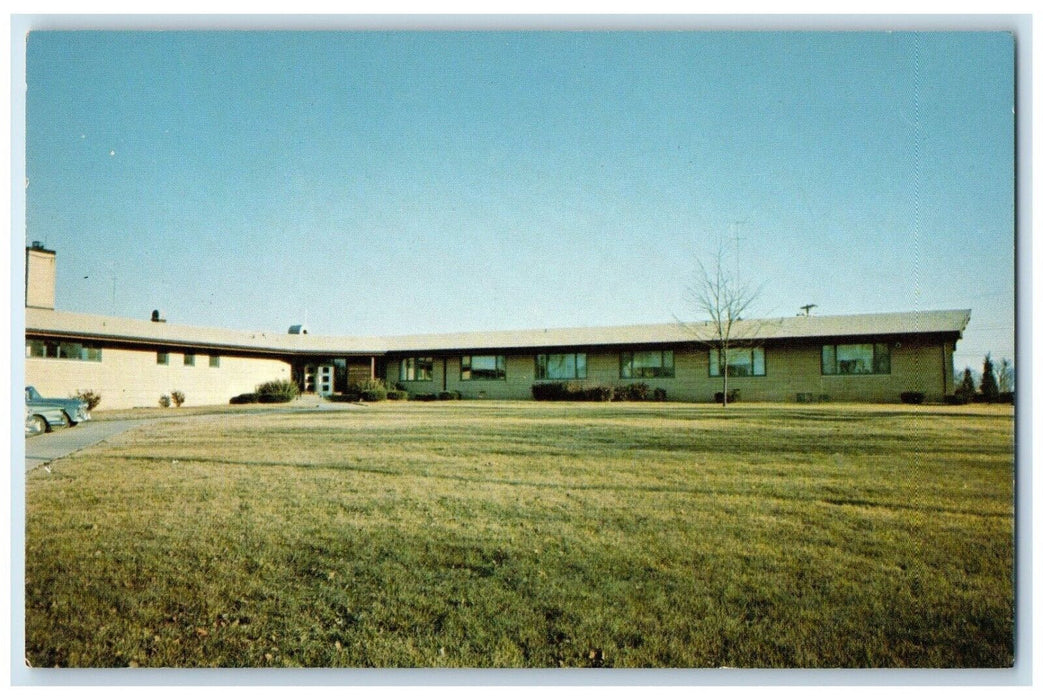 c1960 Miami County Hospital Exterior Building Grass Field Paola Kansas Postcard