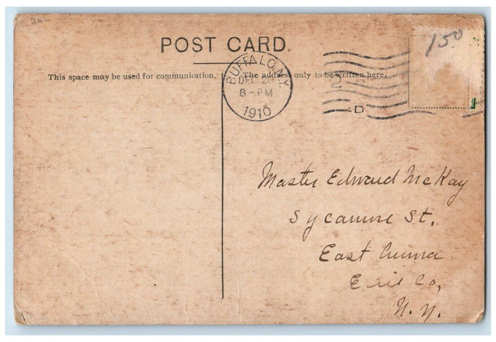 1910 Christmas Little Girl The Last Call To Santa Claus Buffalo NY Postcard