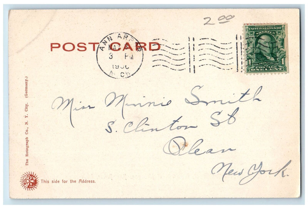 1908 South State Street & Campus University Of Michigan Ann Harbor MI Postcard