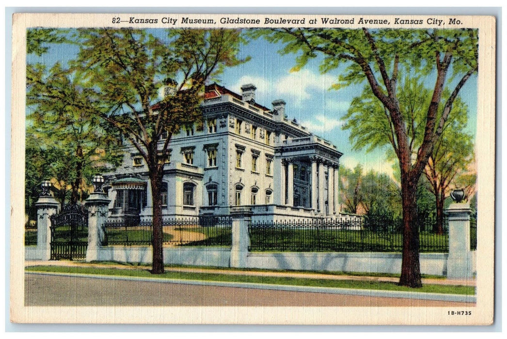 1948 Kansas City Museum Gladstone Boulevard Walrond Avenue Missouri MO Postcard