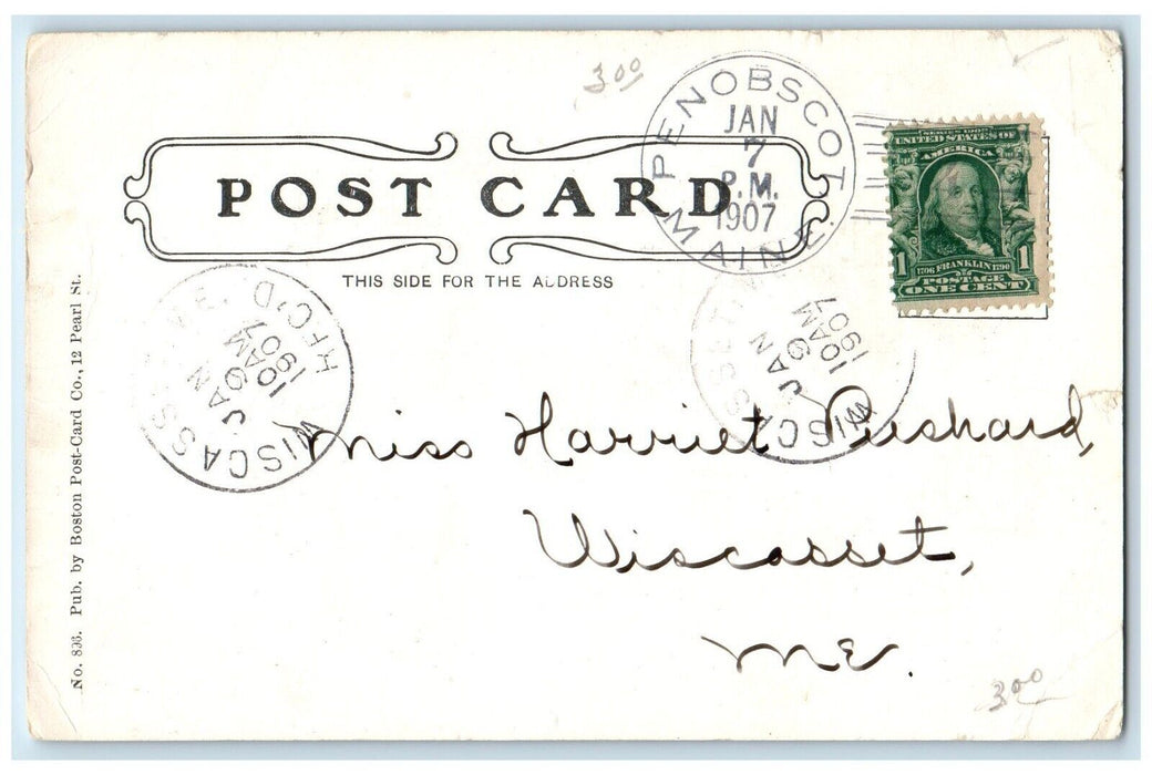 1907 Eastern State Normal School Castine Maine ME Posted Antique Postcard