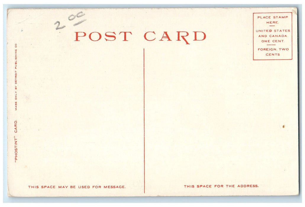 c1920's Memorial To University Of Michigan Spanish War Ann Harbor MI Postcard