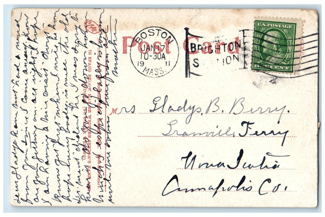 Front View Of Gore Hall Harvard College Cambridge Massachusetts MA Postcard