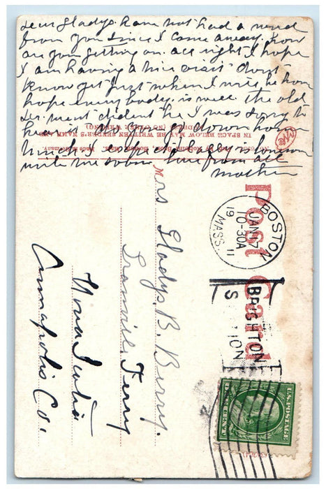 Front View Of Gore Hall Harvard College Cambridge Massachusetts MA Postcard