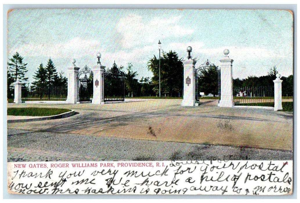 1906 New Gates Roger Williams Park Providence Rhode Island RI Antique Postcard