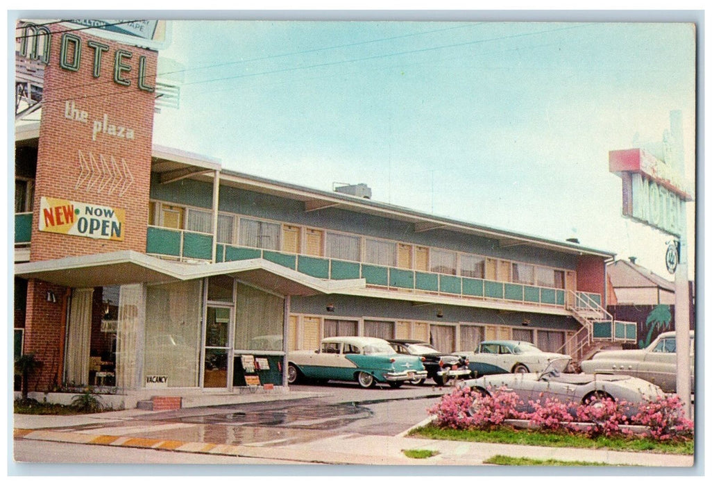 Plaza Motel Cars Exterior Scene New Orleans Louisiana LA Vintage Postcard