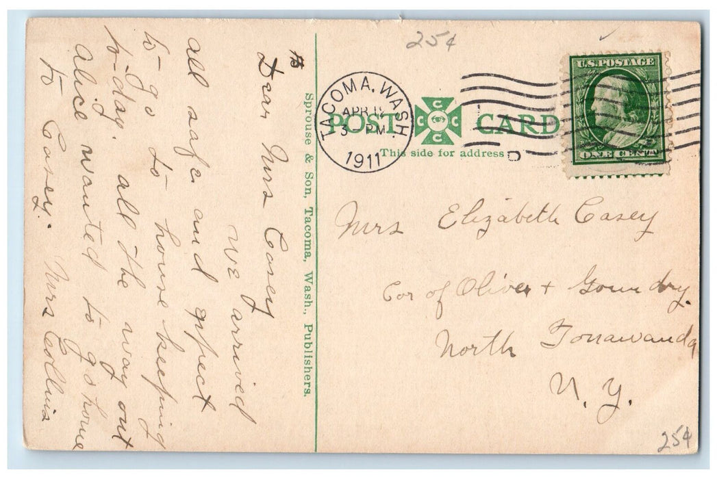 1911 Scenic View Of Natches River North Yakima Tacoma Washington WA Postcard