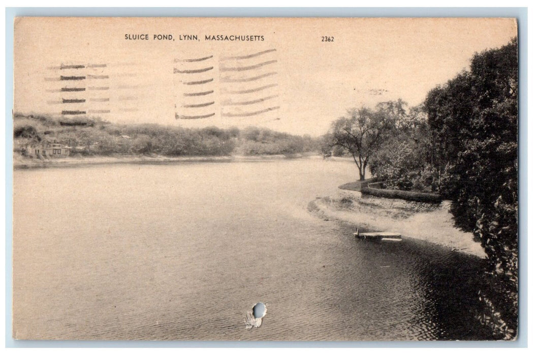 1945 Sluice Pond Lake River View Lynn Massachusetts MA Vintage Posted Postcard