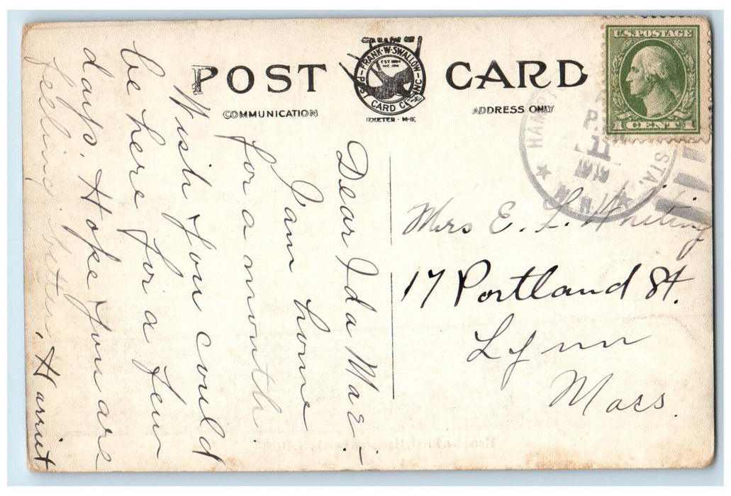 1919 Hampton River, Boat Scene Hampton Beach New Hampshire NH Vintage Postcard