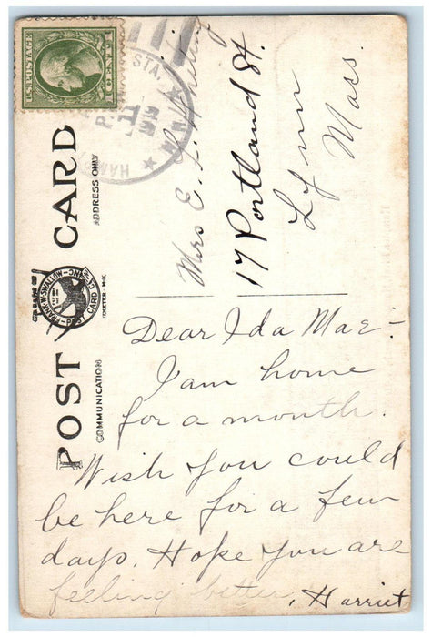 1919 Hampton River, Boat Scene Hampton Beach New Hampshire NH Vintage Postcard