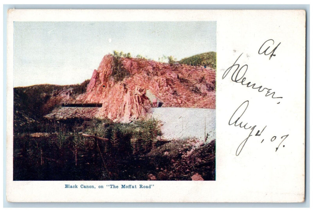 c1905 Black Canon View Train Grove Hills Cliff Moffat Road Colorado CO Postcard