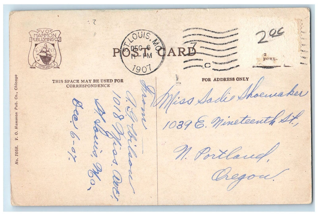 1907 Switch Yards & Union Station Depot Railroad Bridge St. Louis MO Postcard