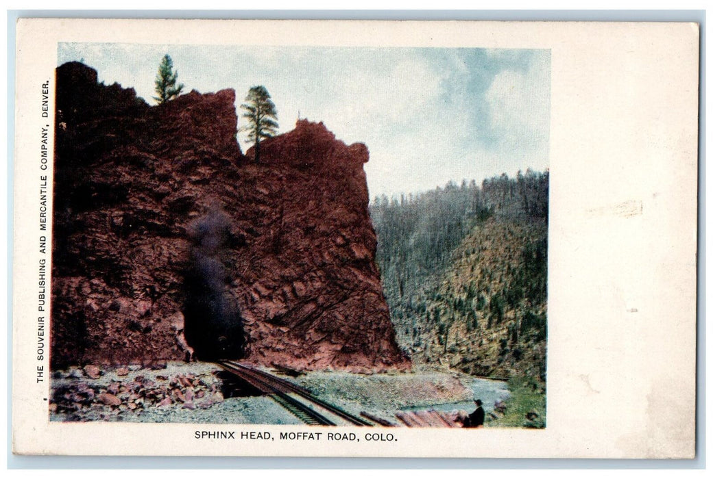 c1920's Sphinx Head Train Railroad Lake Cliff  Moffat Road Colorado CO Postcard