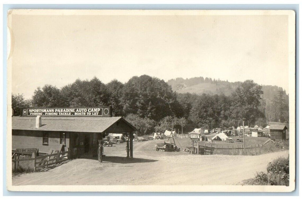 c1920's Sportsmans Paradise Auto Camp Drive In Klamath CA RPPC Photo Postcard