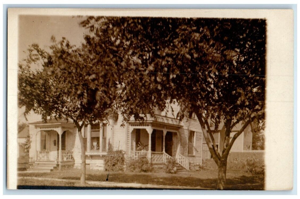 1909 Home Residence View Charles City Iowa IA RPPC Photo Posted Postcard
