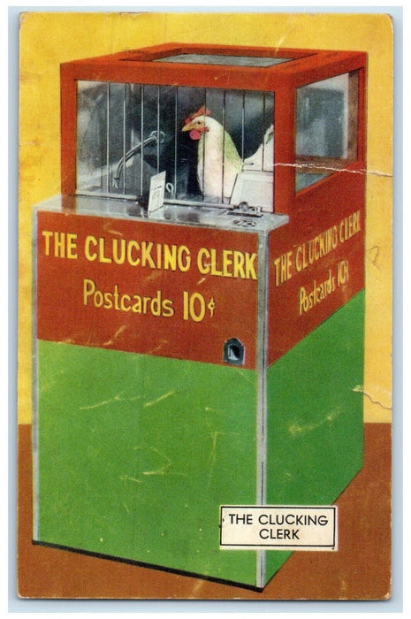 The Clucking Clerk Anthropomorphic Chicken Hot Spring Arkansas AR Postcard