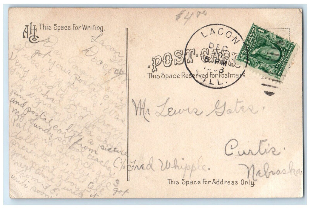 1908 Couple Romance Sat On Rock Sometimes Dear I Wonder Lacon IL Postcard