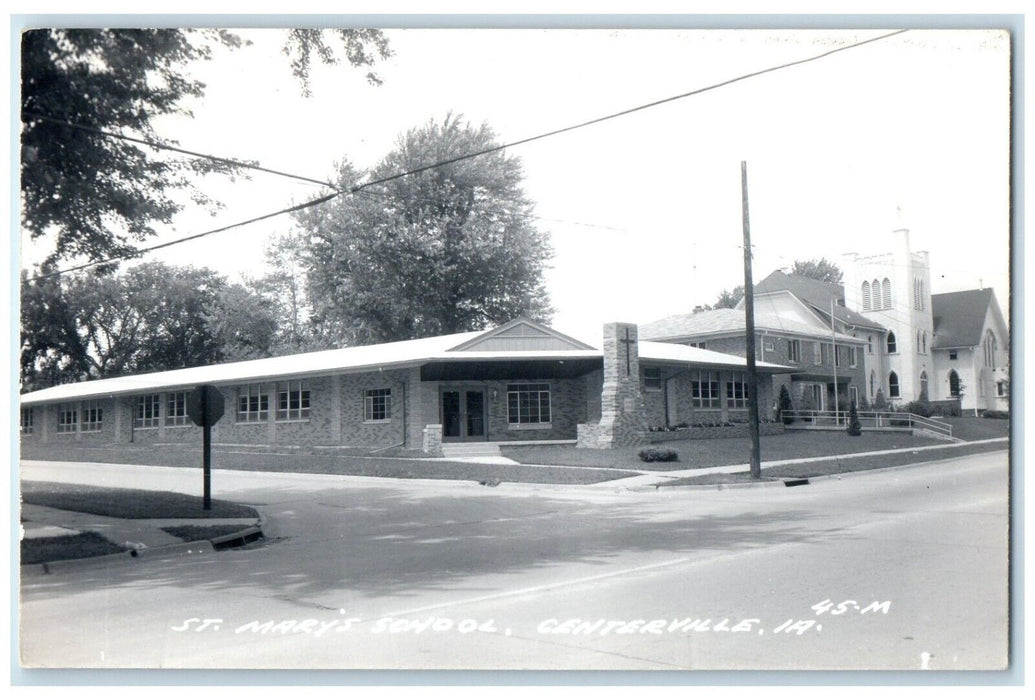 c1950's St. Mar's School Building Canterville Iowa IA RPPC Photo Postcard