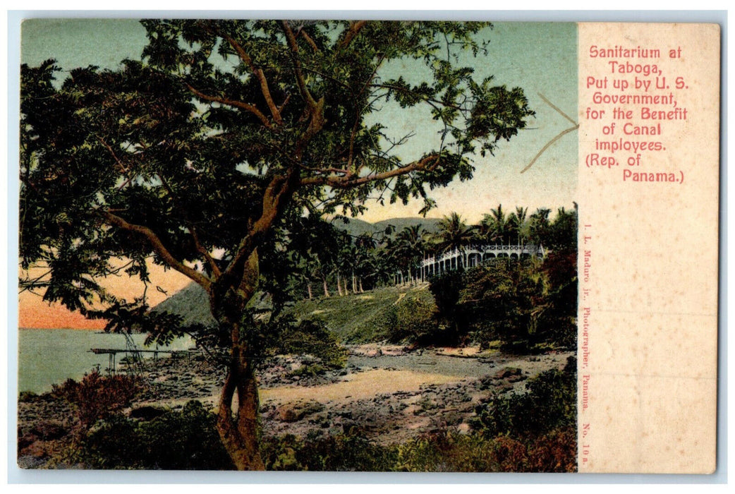 c1910 Sanitarium at Taboga For The Benefit of Canal Imployees Panama Postcard