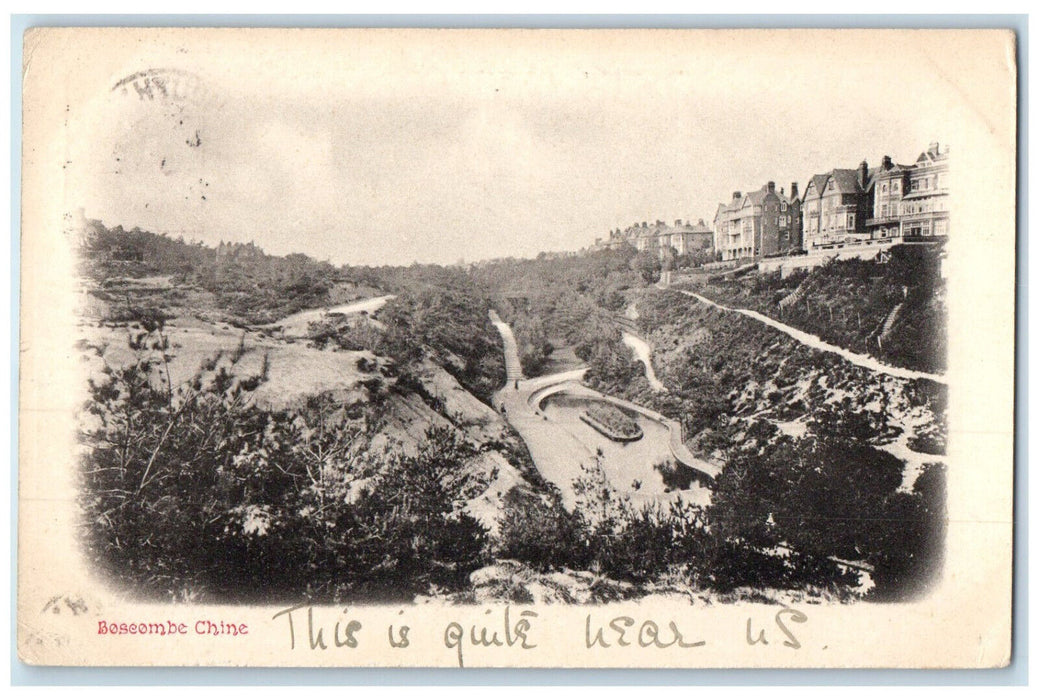 1907 View of Boscombe Chine Bournemouth England Posted Antique Postcard