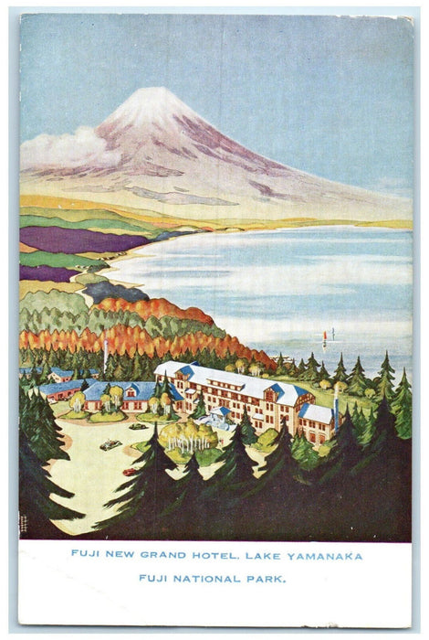 c1950's Fuji New Grand Hotel Lake Yamanaka Fuji National Park Japan Postcard