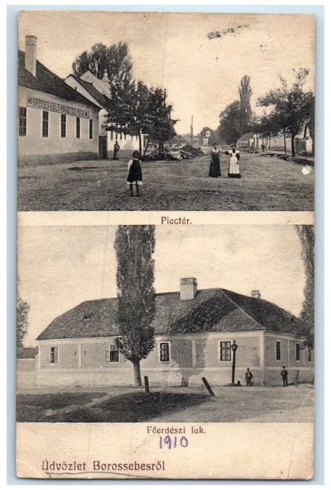 1910 Foerdeszi Lak Piacter Greetings From Borossebesrol Hungary Postcard