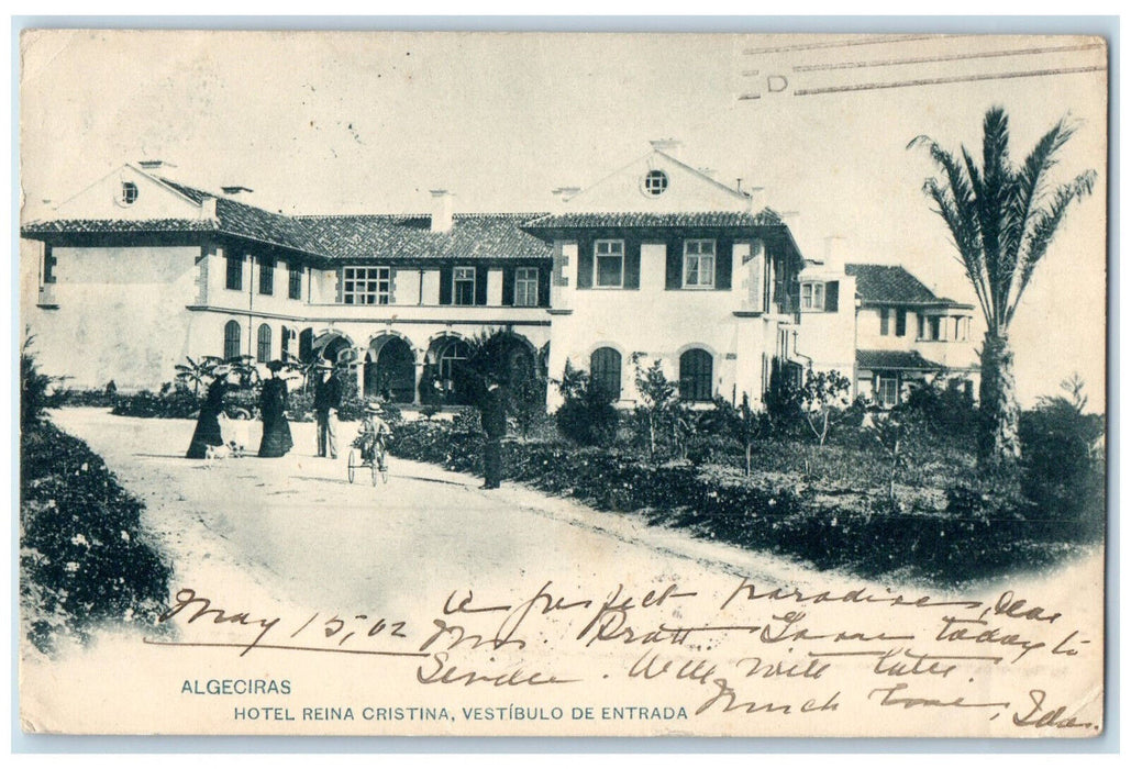 1902 Hotel Reina Cristina Vestibulo De Entrada Algeciras Spain Postcard