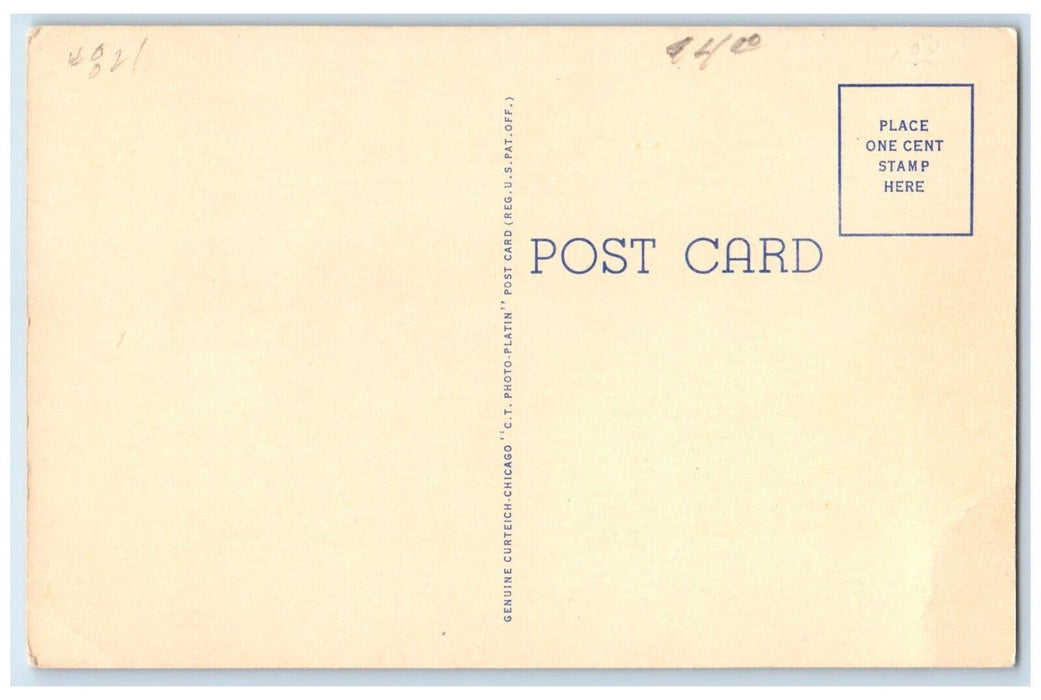 1940 Lake River Boating Near Ogallala Nebraska Antique Vintage Unposted Postcard