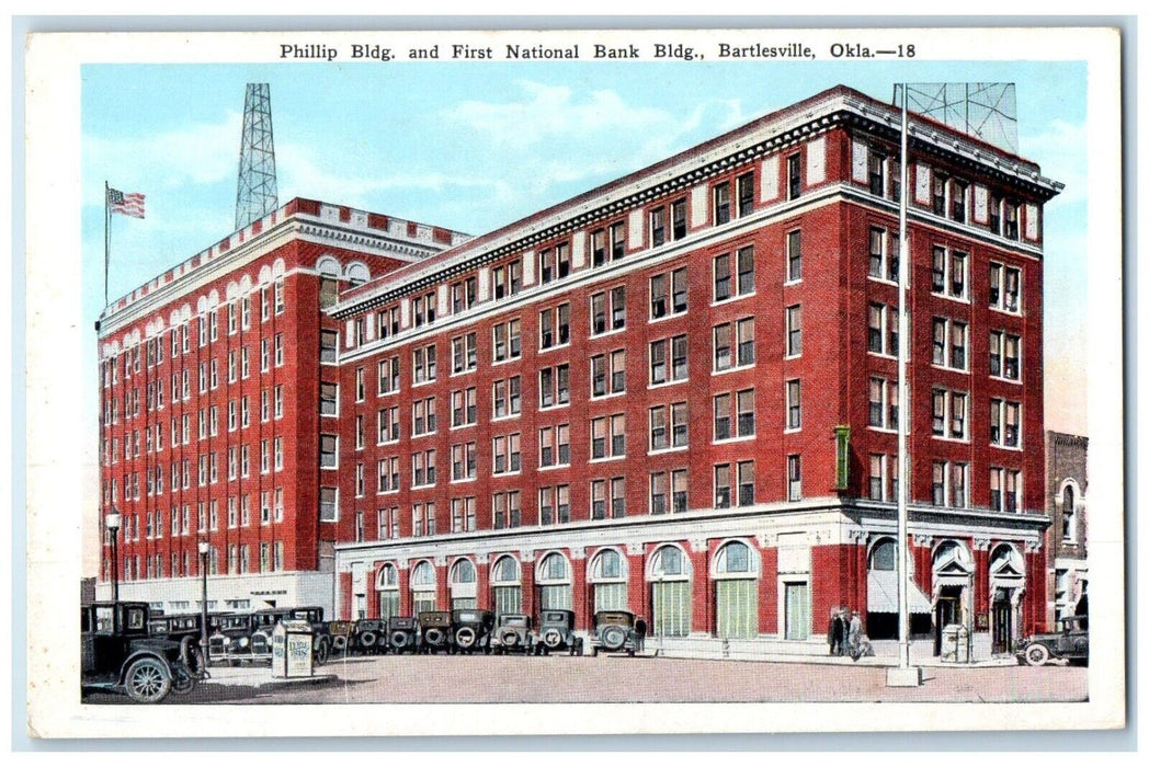 c1920 Philip Building First National Bank Bartlesville Oklahoma Vintage Postcard