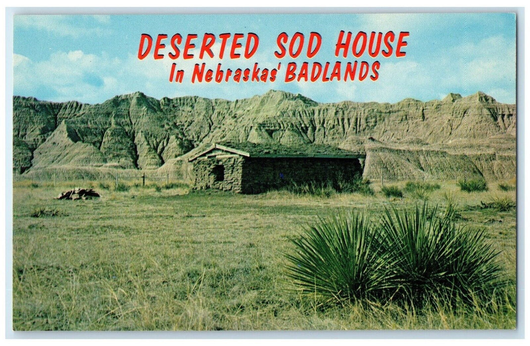 c1950's Deserted Sod House In Nebraska's Badlands Near Crawford NE Postcard