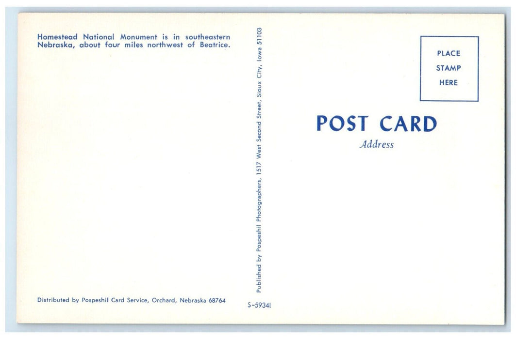 Homestead National Monument In Southeastern Nebraska Beatrice NE Postcard