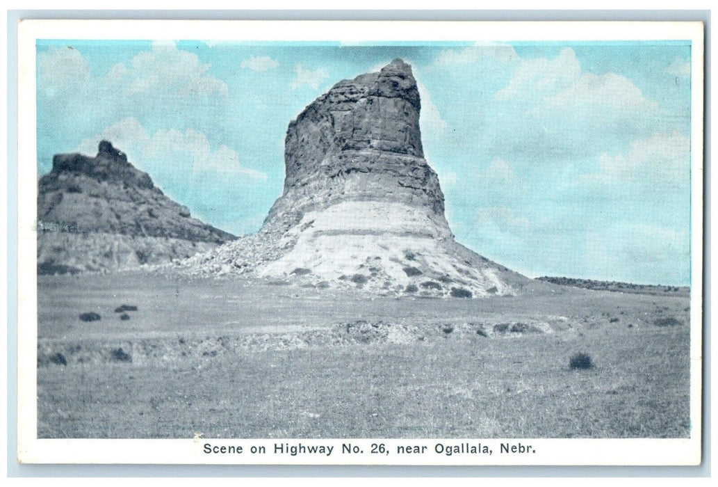 1920 Scene Highway No 6 Near Ogallala Nebraska Antique Unposted Vintage Postcard