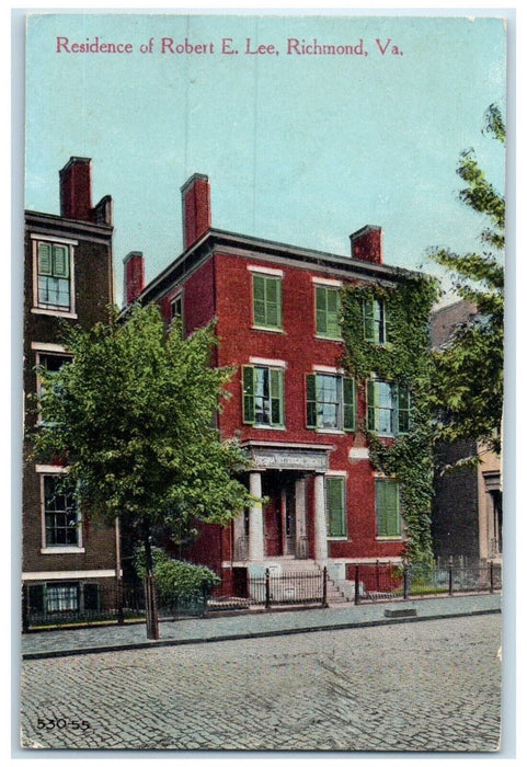 c1910's Residence Of Robert E. Lee Street Scene Richmond Virginia VA Postcard