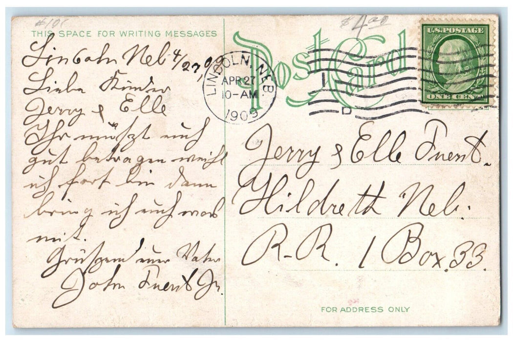 1909 Boating Capital Beach Boats Lincoln Nebraska NE Vintage Antique Postcard