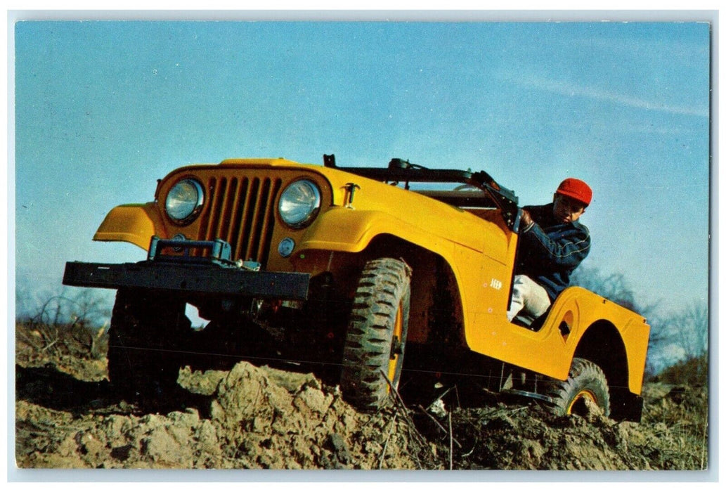 1957 Universal Jeep Model CJ-5 Topeka Jeep Motor Co. Topeka Kansas KS Postcard