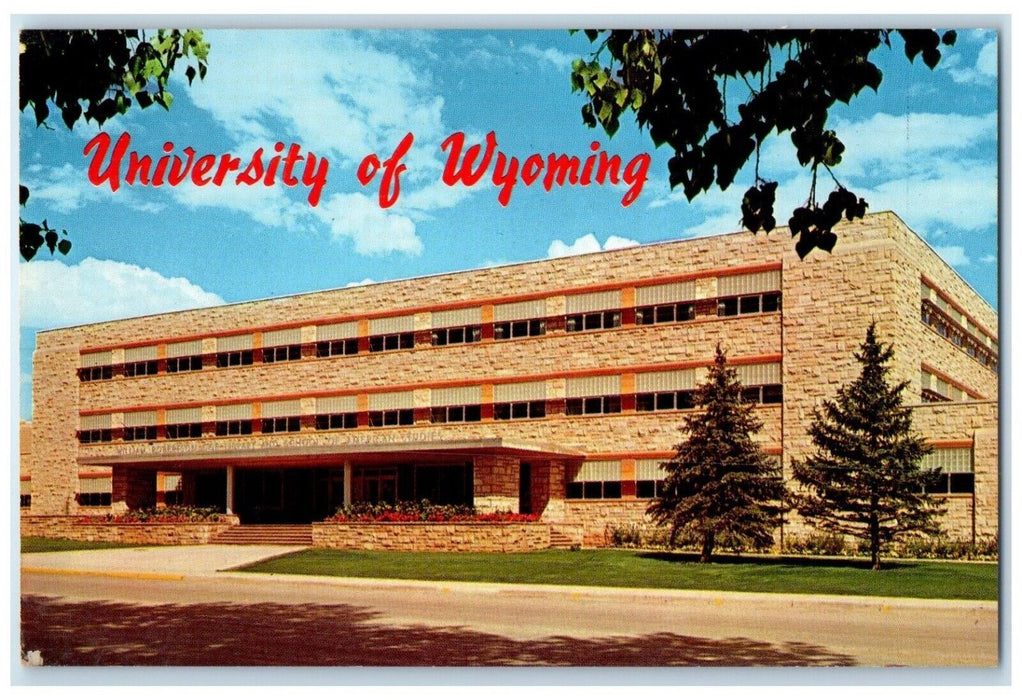 c1960 William Robertson Coe Library University School Laramie Wyoming Postcard