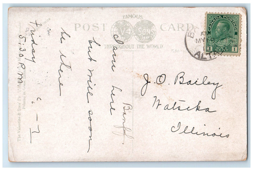 1912 Field B.C. and Mount Stephen Canadian Rockies Canada Antique Postcard