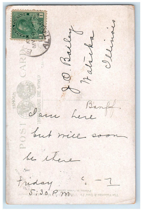 1912 Field B.C. and Mount Stephen Canadian Rockies Canada Antique Postcard