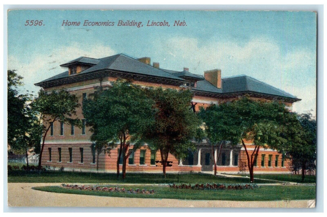 c1915 Exterior View Home Economics Building Lincoln Nebraska NE Antique Postcard